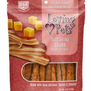 Loving Pets Soft Jerky Sticks Com Sabor De Bacon 6 Onças Da