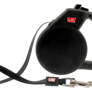 Trela Retrátil De Fita Reflexiva Com Alça De Gel Grande Pret