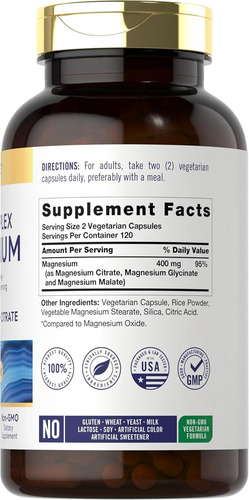 Suplemento Carlyle Triple Magnesium Complex 200 Mg 240 Cápsu - Imagem 2