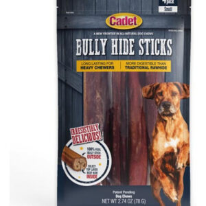Bully Hide Sticks All Natural Dog Chews Small Stick, 4 Unida
