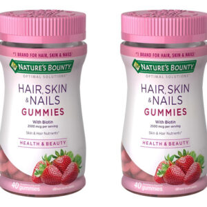 Kit 2: Hair Skin Nails 2500 Mcg Com Biotina 40 Gomas