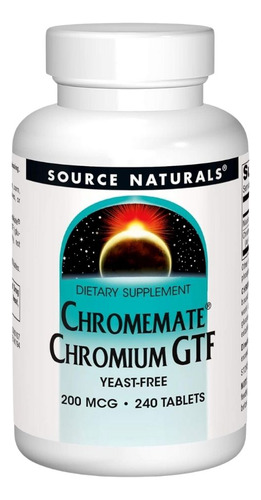 Chromemate Chromium Gtf Sem Fermento 200 Mcg 240 Comprimidos
