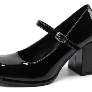 Moda Feminina Vintage Preto Mary Jane Salto Alto