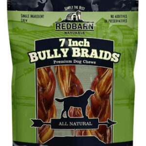 Redbarn Naturals Braided Bully Sticks Ensacado, Pacote 7 Em
