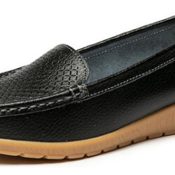 Sapatos De Couro Com Salto Cunha Mães De Meia-idade E Idosas