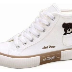 Sapatos Femininos De Lona De Cano Alto Fashion Bear