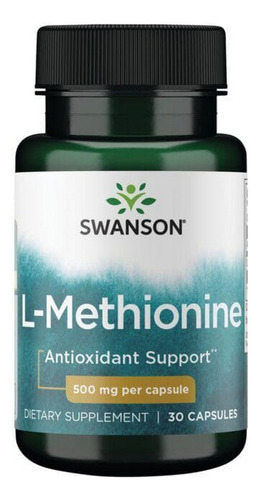 L-metionina 500 Mg 30 Cápsulas Da Swanson Vitamins