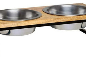 Loving Pets Black Label Raised Wooden Top Diner, 1 Cada/1 Q