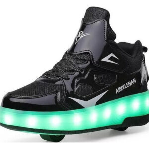 Sapatos Infantis Com Luzes Led, Patins Com Rodas