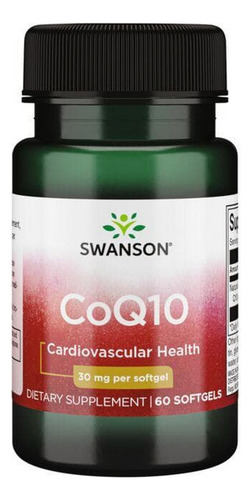 Coq10 60 Mg 60 Cápsulas Gelatinosas Da Swanson Vitamins