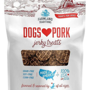 Farmland Traditions Dogs Love Pork Jerky Dog Treats 40 Onças