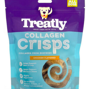 Treatly Collagen Crisps Dog Treats Chicken, 5 Onças Da Trea