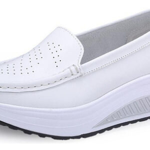 Sapatos De Enfermagem Plataforma De Cunha Branca
