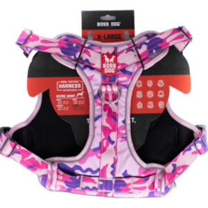 Arnês Tático Para Cães Boss Dog, Camuflagem Rosa, Extra Gran