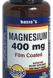 Óxido De Magnésio 400 Mg 120 Comprimidos Por Vitaminas Básic