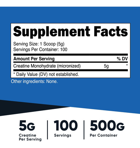 Creatina Em Pó Nutricost 500g, 5g Por Porção - Imagem 2