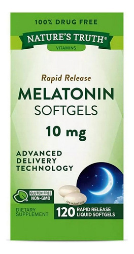 Melatonina De Liberação Rápida 10 Mg 120 Cápsulas Gelatinosa