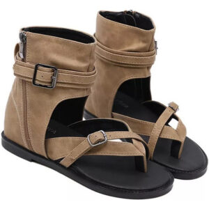 Sandálias Romanas De Cano Alto Confortáveis Para Mulheres