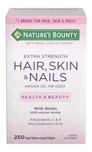 Cabelo, Pele E Unhas Nature's Bounty 250 Cápsulas Importado - Imagem 2