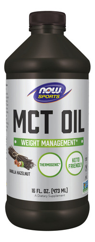 Óleo Mct De Baunilha E Avelã 16 Onças Da Now Foods