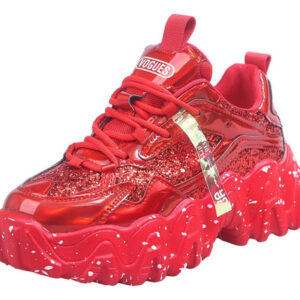 Tênis De Alta Plataforma Com Lantejoulas De Moda Feminina