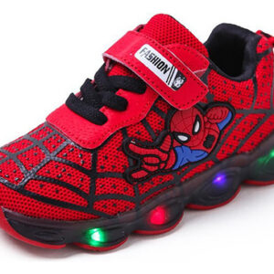 Tênis Meninos Sapatos Infantil Homem-aranha Led Confortável