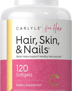 Suplemente Carlyle Hair Skin And Nails Com Biotina 1600mg 12