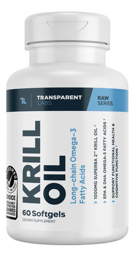 Óleo De Krill 60 Cápsulas Gelatinosas Da Transparent Labs