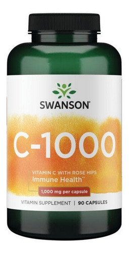 Vitamina C Com Roseira Brava 1000 Mg 90 Cápsulas Da Swanson