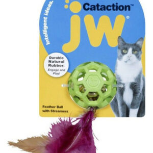 Brinquedo Jw Pet Cataction Feather Ball Com Bell Interactive