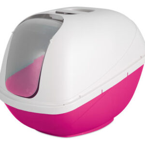 Caixa De Areia Para Gatos Com Capuz Petmate Basic, Base Rosa