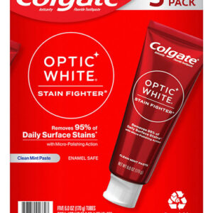 Pacote 5 De Clareamento Dentário Colgate Optic White Stain F