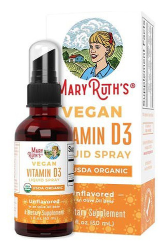 Spray Líquido Vegano Orgânico De Vitamina D3 Sem Sabor, 1 On
