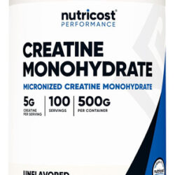 Creatina Em Pó Nutricost 500g, 5g Por Porção