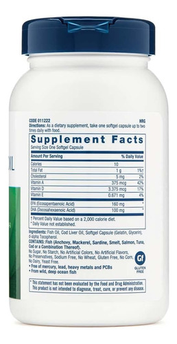 Óleo De Fígado De Bacalhau Gnc Omega 3, 90 Cápsulas - Imagem 2