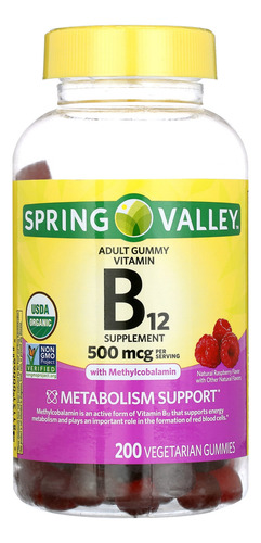 Vitamina B12 500 Mcg Spring Valley 200 Gomas