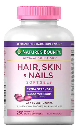Cabelo, Pele E Unhas Nature's Bounty 250 Cápsulas Importado