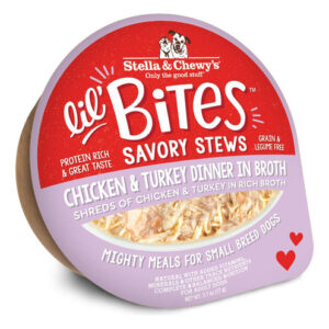 Dog Lil Bites, Ensopado De Frango E Perú, 2,7 Onças (caixa C