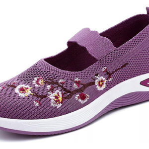 Sapatos Femininos Leves, Tênis Bordados Ortopédicos 2024