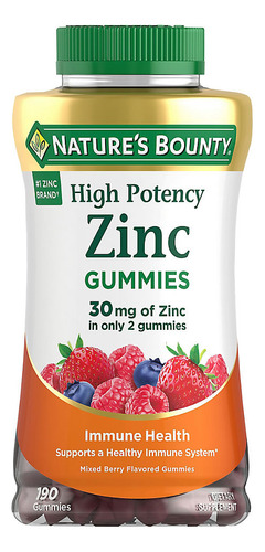 Zinco 30 Mg Nature Bounty 190 Gomas
