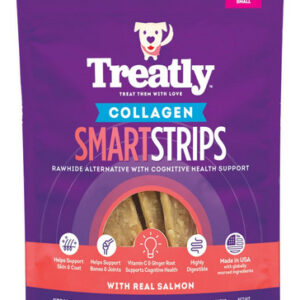 Treatly Collagen Smart Strips Para Cães Mastiga 5 Onças/salm