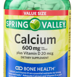 Cálcio 600 Mg Mais Vitamina D3 20 Mcg Spring Valley 500 Comp