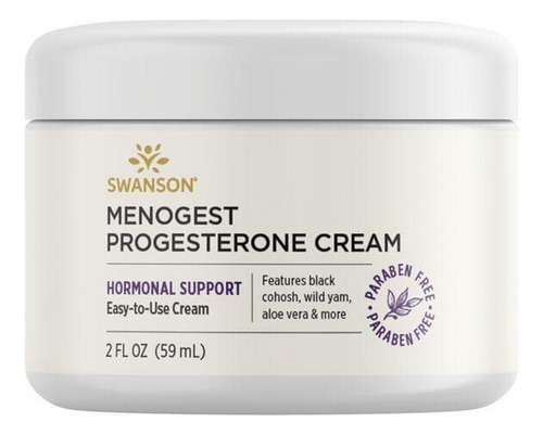 Creme De Progesterona Menogest De 2 Onças Da Swanson Vitamin