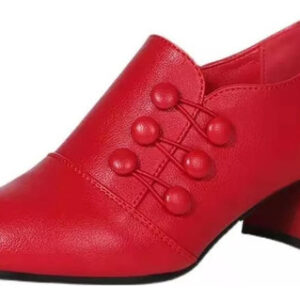 Botas Cano Curto Sapatos Mãe Calcanhar Médio Novo Mola 2024