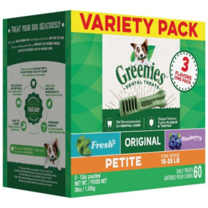 Pacote Variado De 3 Sabores Greenies Dog Dental Treat Petite