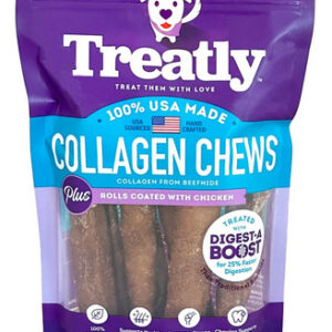 Treatly Collagen Chew Rolls Para Cães, Petiscos De Frango, P