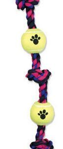 Tubo Colorido De 3 Nós Mammoth Flossy Chews Com Bola De Têni