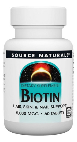 Biotina 5 Mg 60 Comprimidos Da Source Naturals