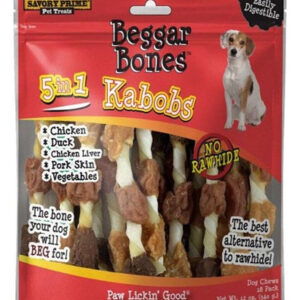 Petiscos Para Cães Beggar Bone 5 Em 1 Kabobs 18 Unidades/12