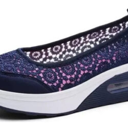 Sapatos De Malha Leve De Renda Respirável